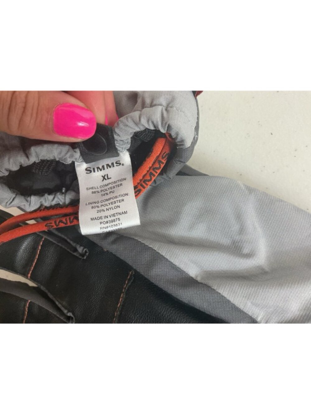 Simms Gloves Cold Weather Leather Mens XL - Picture 8 of 8